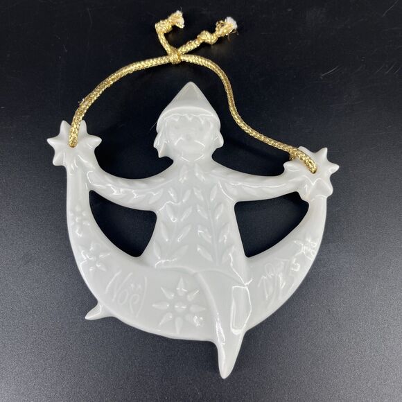 Vintage Haviland Limoges 1975 Porcelain Sparkling Angel Noel Christmas Ornament - Picture 1 of 10